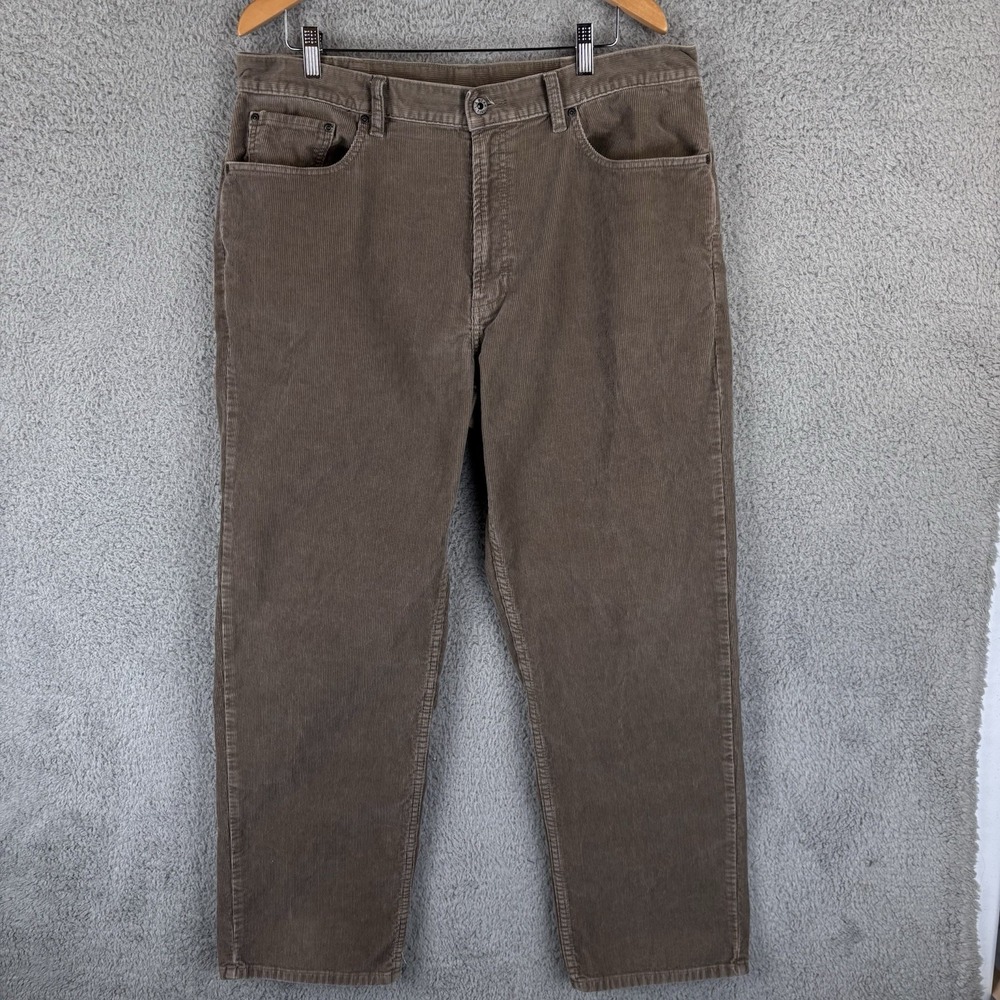 L.L. Bean Corduroy Pants Mens 38x32 Brown 5 Pocket Cotton 0 ABN4